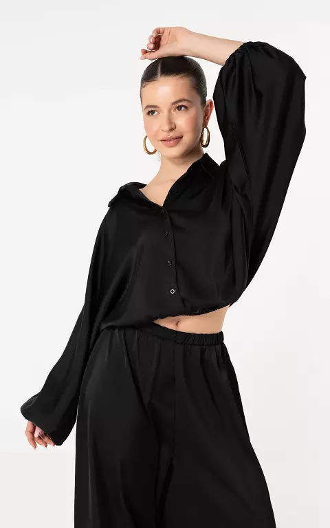 Bluse im Satin-Look schwarz