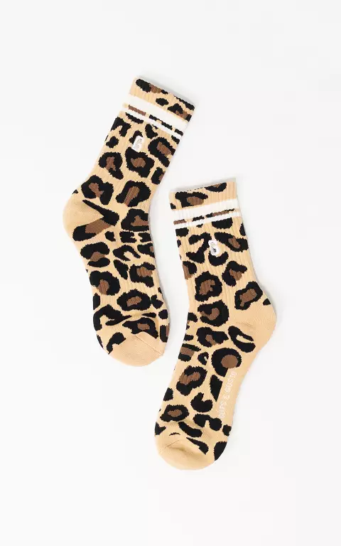 Sportsocken mit Leopardenmuster leopard creme