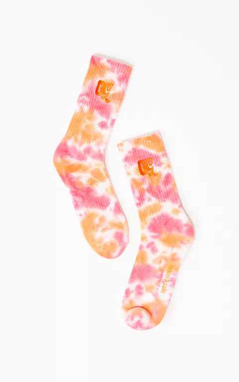 Sportsocken mit Batikmuster pink orange