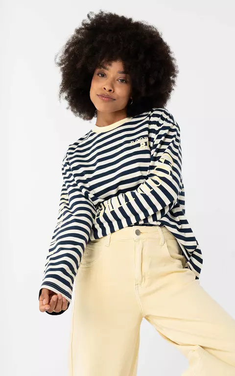 Langarmshirt dunkelblau weiß