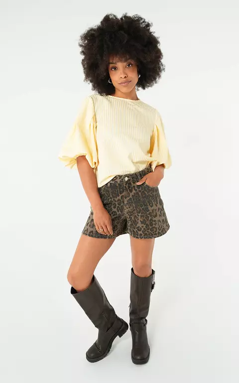 Denim short leopard