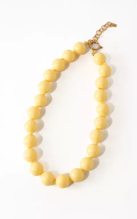 Kralen ketting lichtgeel