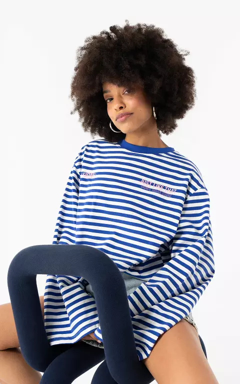 Striped longsleeve blauw wit