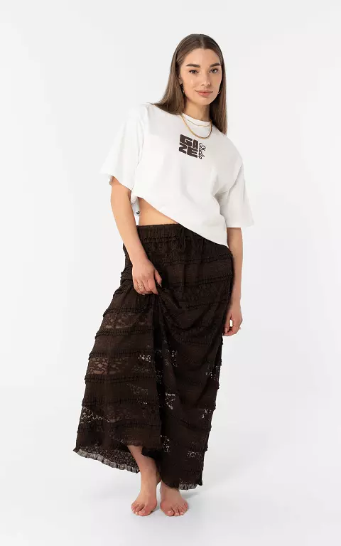 Stretchy rok donkerbruin