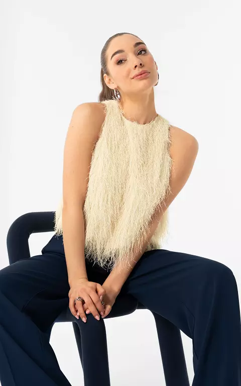 Top mit Fransen hellgelb