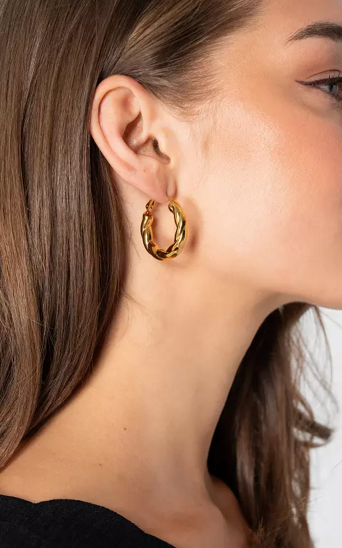 Twisted hoop earrings gold