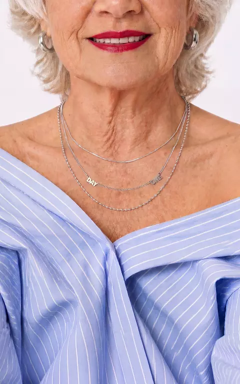 Necklace with text silver