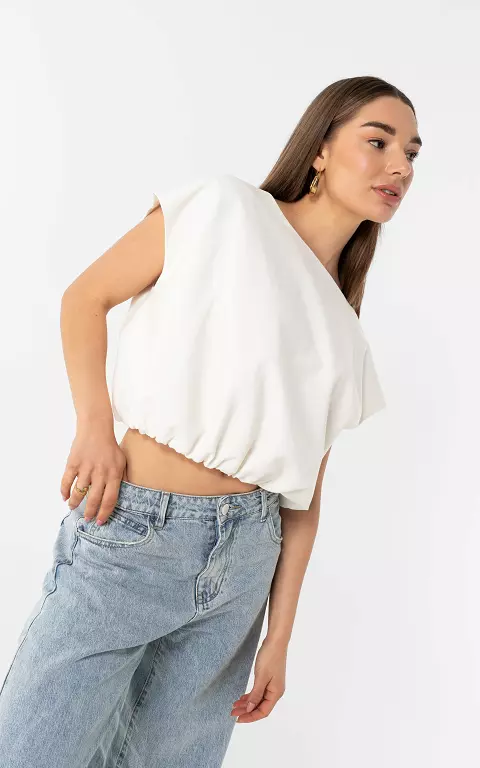 Mouwloze balloon top wit