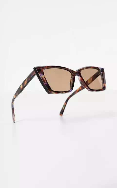 Cat eye zonnebril bruin