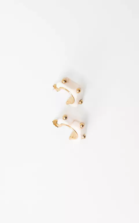 Oorbellen met studs goud beige