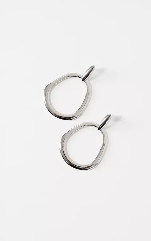 Oval earrings silver