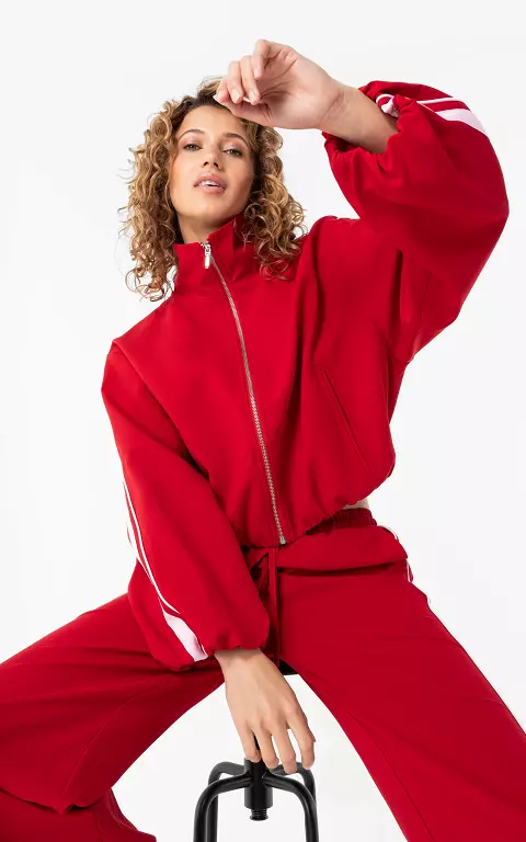 Bomber jacket with zip red light pink