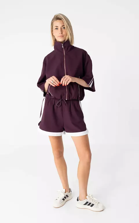 Sportliche Shorts bordeaux weiß