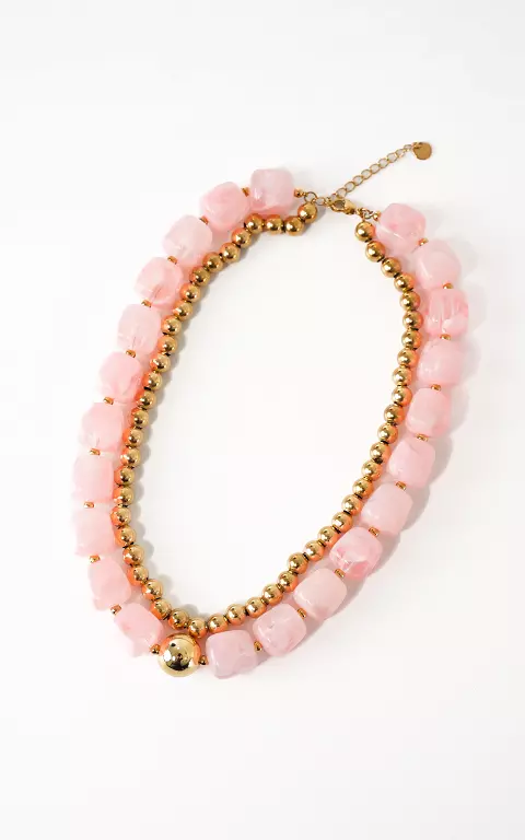 Double chain pink gold