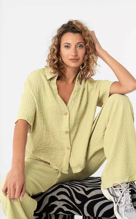 Textured blouse lime green