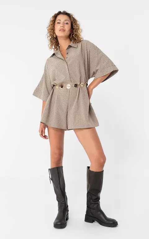 Loose fit jumpsuit brown beige