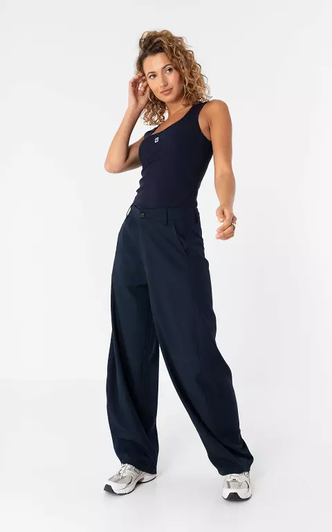 Wide Leg Hose dunkelblau