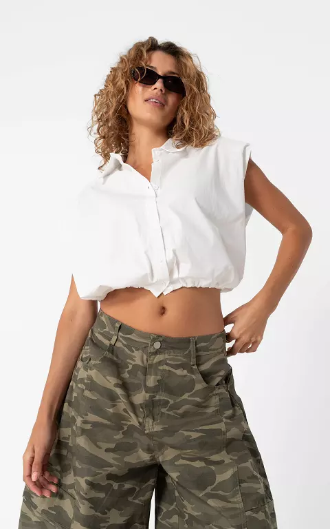 Bluse mit Kordelzug weiß