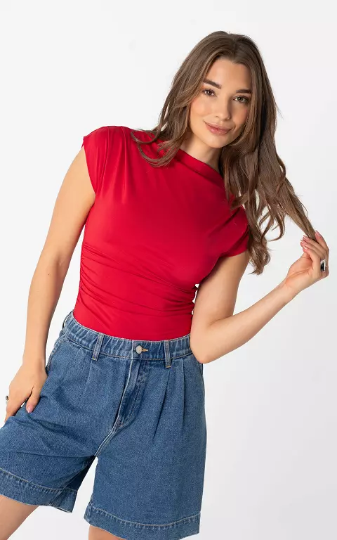 Taillierte Top rot