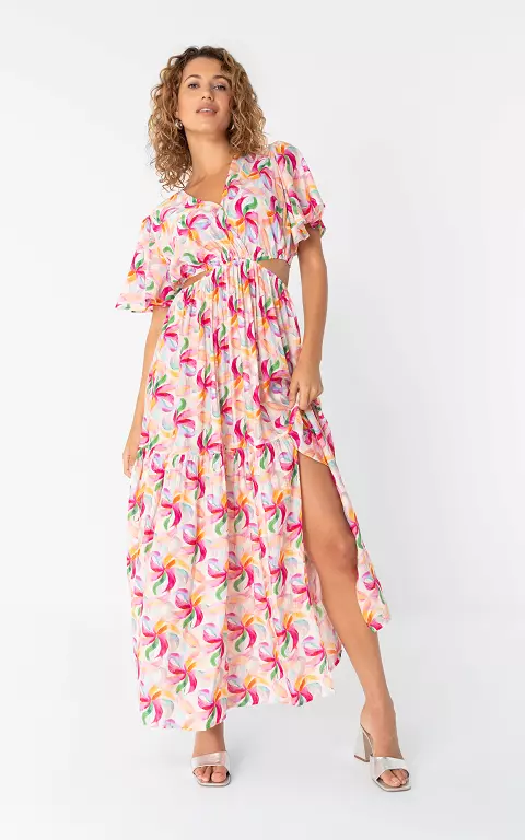 Langes Cut-out-Kleid bunt