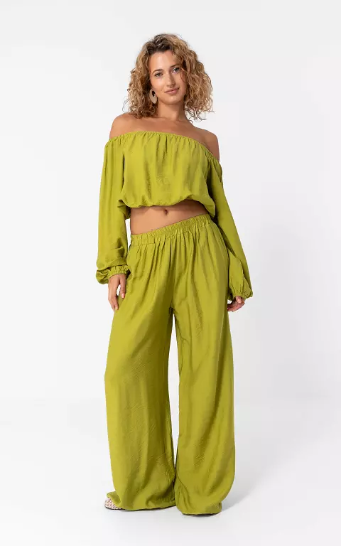 Wide leg broek groen