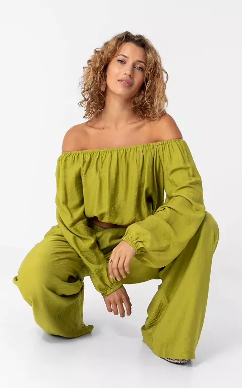 Off shoulder top groen