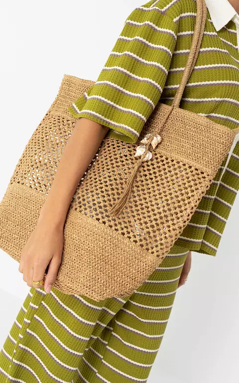 Raffia shopper camel