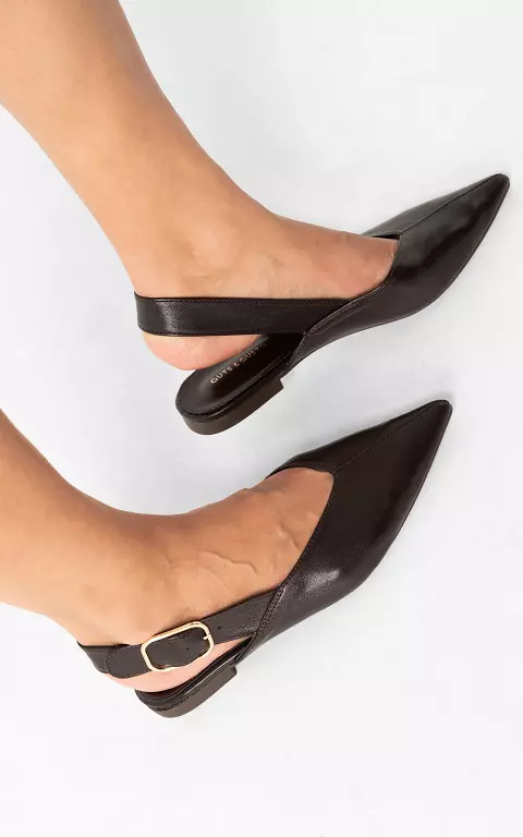 Patent slingback dark brown