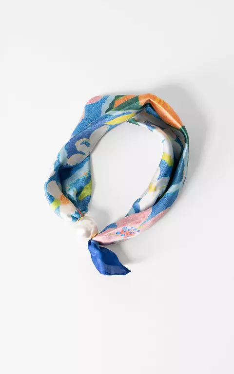 Shawltje met parel blauw