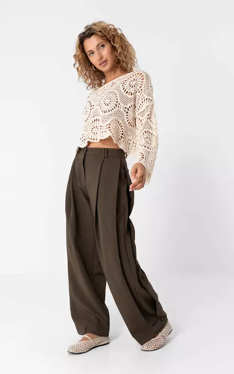 Balloon fit pantalon donkerbruin