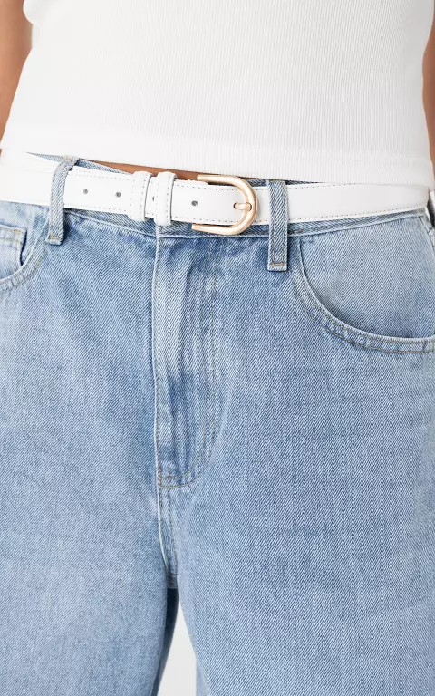 Leren riem wit goud