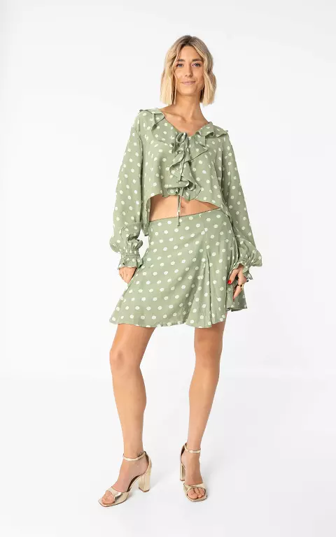 Short dotted skirt green white
