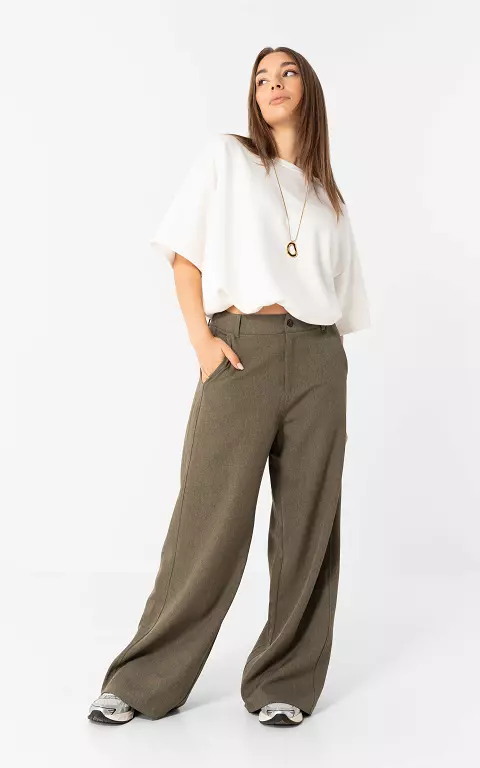 Wide leg pantalon bruin