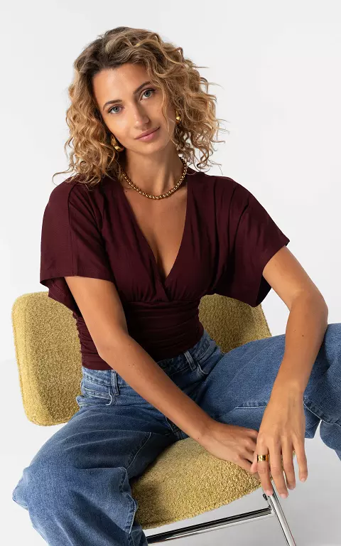 V-neck shirt bordeaux