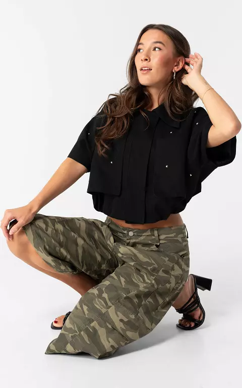 Jacke mit Nieten schwarz