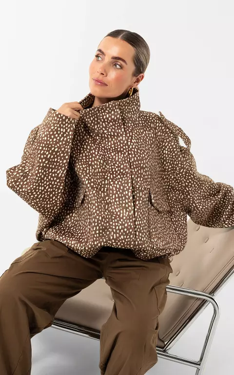 Jacke mit Muster braun weiß