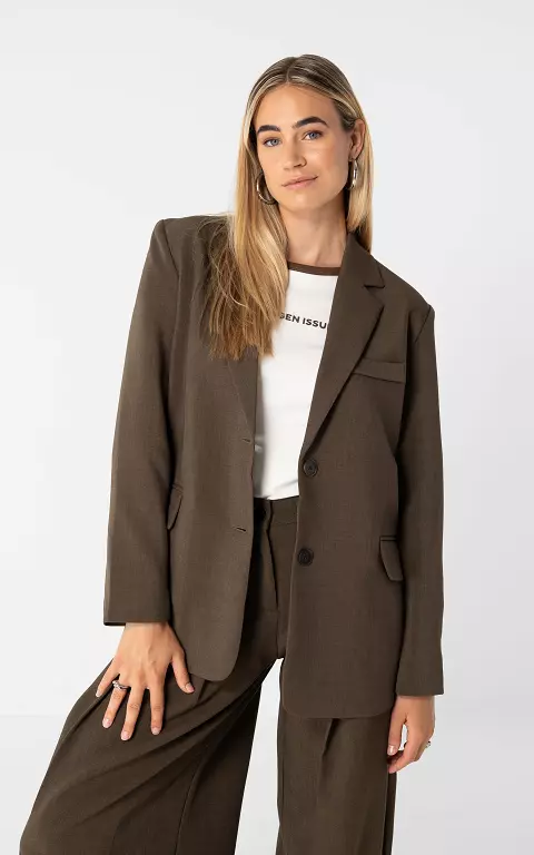 Oversized Blazer dunkelbraun