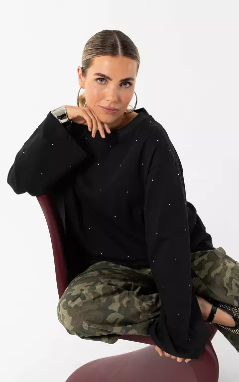 Strass long sleeve black