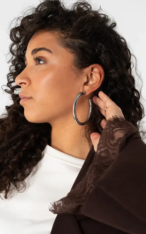 Large earrings silver