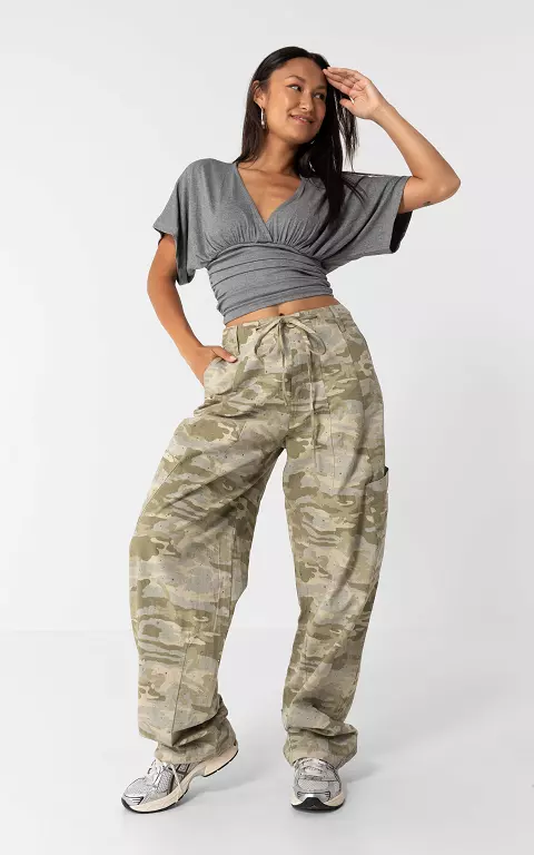 Hose mit Strasssteinen camouflage