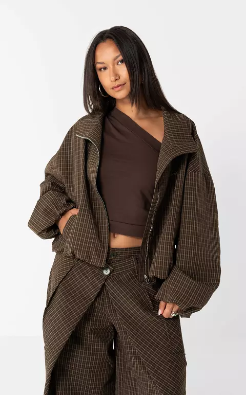 Karierte Jacke braun beige