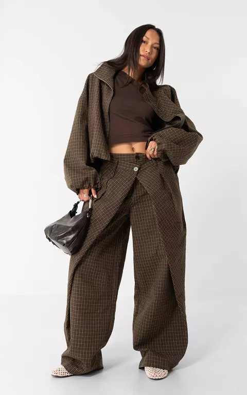 Karierte Hose braun beige