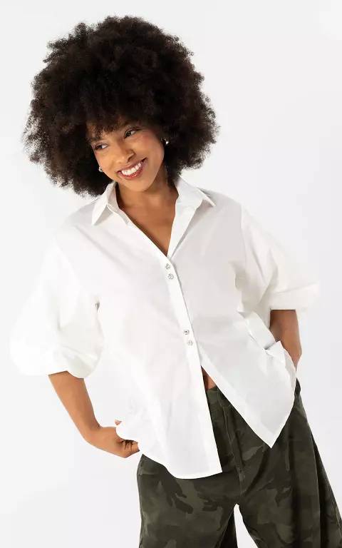 Detailed blouse white silver