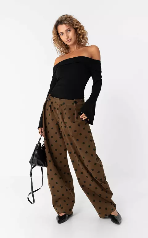 Barrel broek bruin zwart