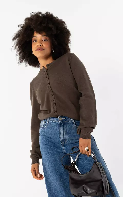 Cardigan mit Knöpfen dunkelbraun