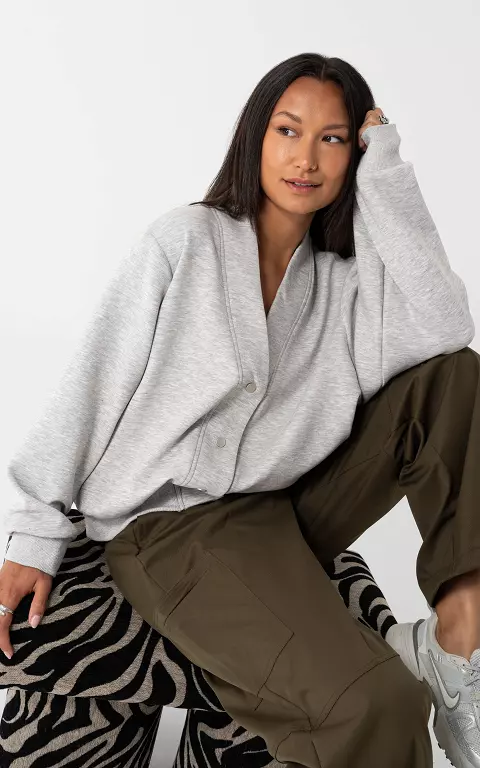 Cardigan mit Knöpfen hellgrau