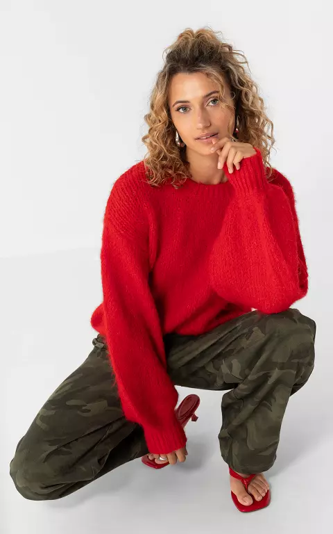 Pullover mit Rundhalsausschnitt rot