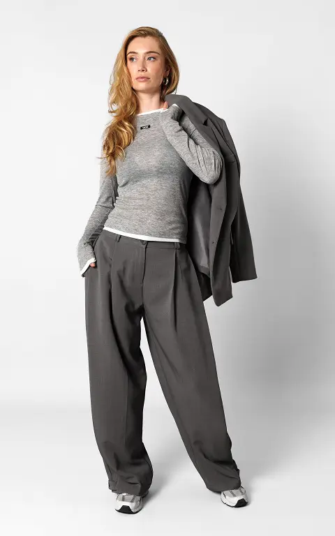 Wide leg Pantalon grau