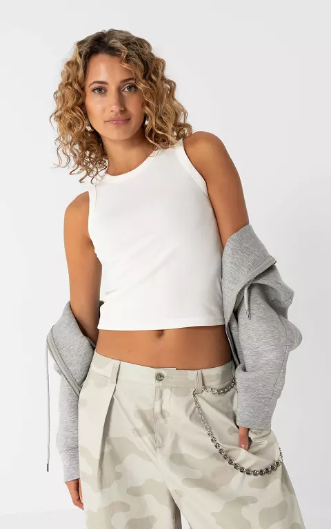 Stretchy tank top white
