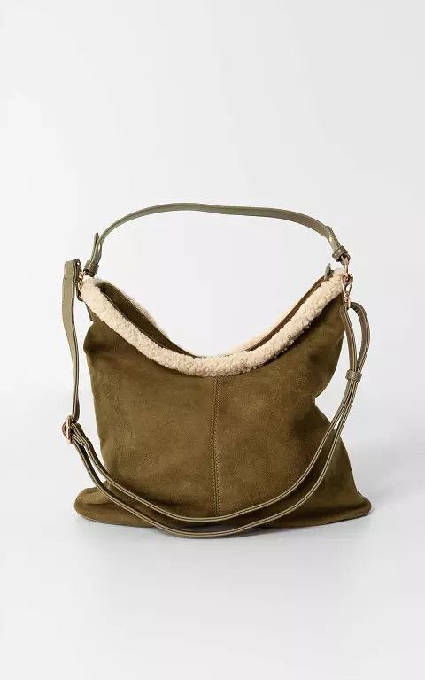 Tas met teddy detail kaki